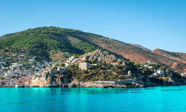 Вид Місто Гідра Острові Гідра Греція — стокове фото
