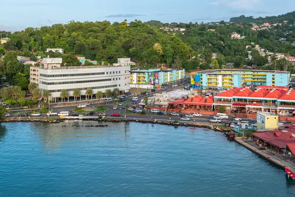 Castries Saint Lucia November 2024 Kreuzfahrthafen Und Stadt Castries Lucia lizenzfreie Stockbilder