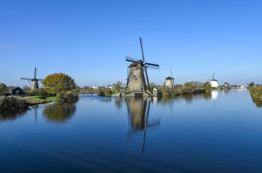 Kinderdijk Yel Değirmenleri, Unesco Dünya Mirası, Hollanda.