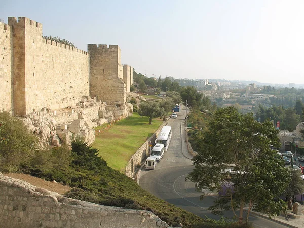 Ściana Jerozolimy Tle Gór Jerozolimy — Zdjęcie stockowe