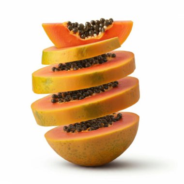 Juicy Fresh Ripe Papaya Slice Ready for a Healthy Snack clipart