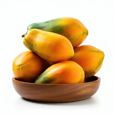 Fresh Whole Ripe Papaya Overflowing with Sweet Juicy Flesh in a Bowl clipart