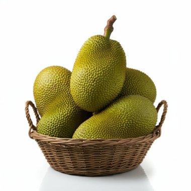 Organic Jackfruit Overflowing in Basket, Fresh and Healthy Tropical Fruit clipart