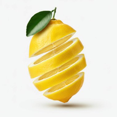 Refreshing slice lemon with leaf perfect for summer-inspired visuals clipart