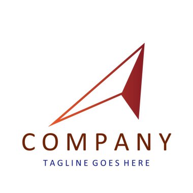 Ok logosu. Şirket adı için soyut şekil logosu. Logotype