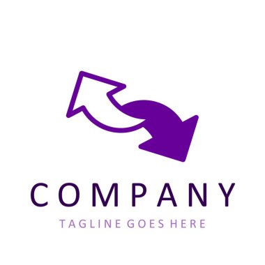 Ok logosu. Şirket adı için soyut şekil logosu. Logotype