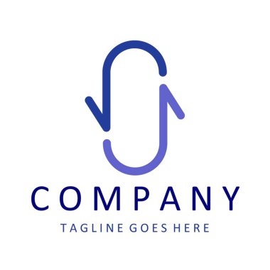 Ok logosu. Şirket adı için soyut şekil logosu. Logotype