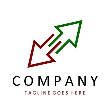 Ok logosu. Şirket adı için soyut şekil logosu. Logotype