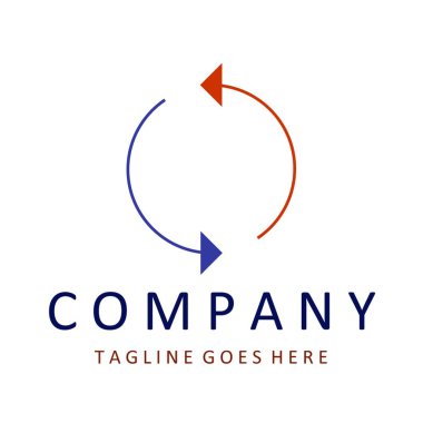 Ok logosu. Şirket adı için soyut şekil logosu. Logotype