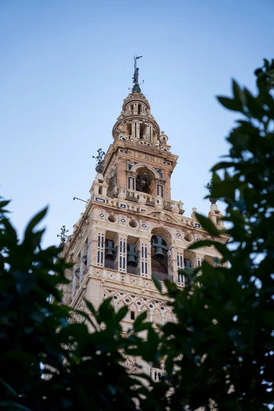 Belfry Giralda Sevilha Andaluzia Espanha Minarete Catedral Sevilha Torre Religiosa — Fotografia de Stock