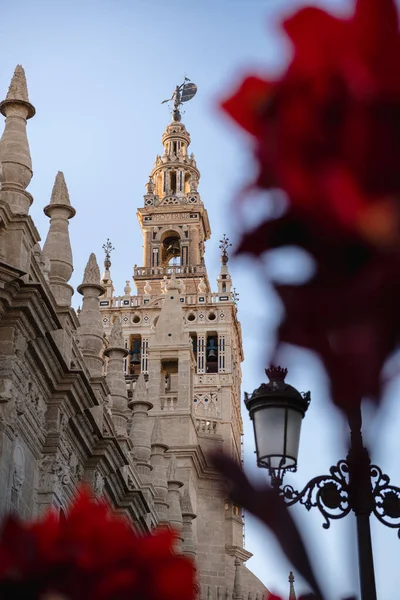 Sevilla Giralda Giraldillo Manzarası Endülüs Spanya Sevilla Giralda Nın Çan — Stok fotoğraf