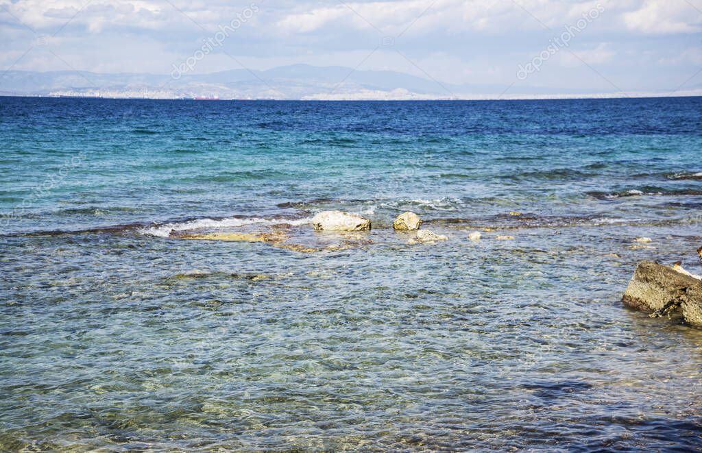 Mediterranean Aegean sea in Greece, Island Aegina 