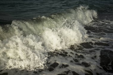 Deniz dalgası - yakın plan, Girit, Yunanistan