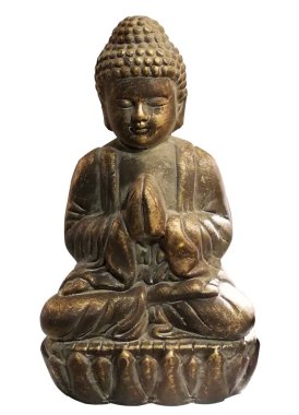 alçı Buda biblosu beyaz arkaplanda izole edildi