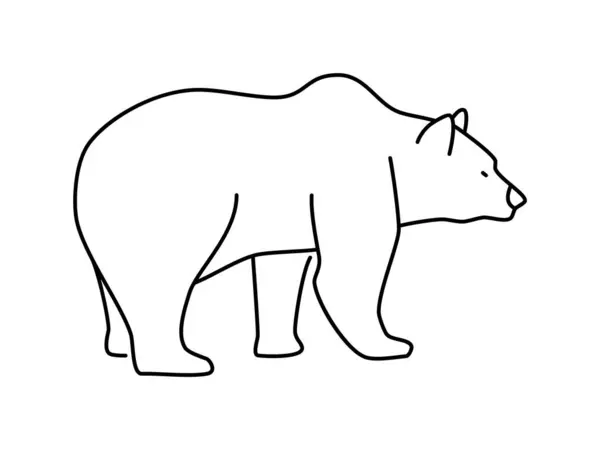 ベアリニアベクトルアイコン 動物の世界 ドローイング アウトライン イメージなど 白い背景にクマの隔離されたアウトライン — ストックベクタ