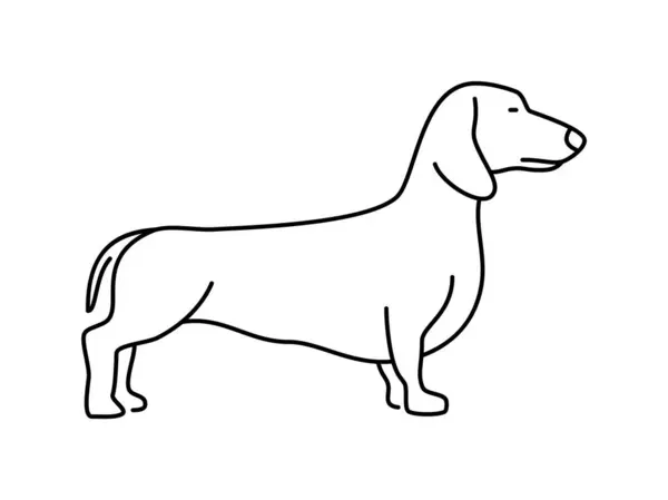 ドッグリニアベクターアイコン 動物の世界 アウトライン イメージなど 白い背景に犬のアウトラインを隔離 — ストックベクタ
