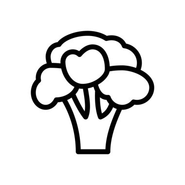 Meyve ve sebzelerle ilgili vektör doğrusal simgesi. İzole ikon brokoli. Brokoli ana hatları simgesi. Çevrimiçi diyet menüsü. Kalite tasarım elemanı. Sebzelerin izole edilmiş vektör doğrusal simgesi.