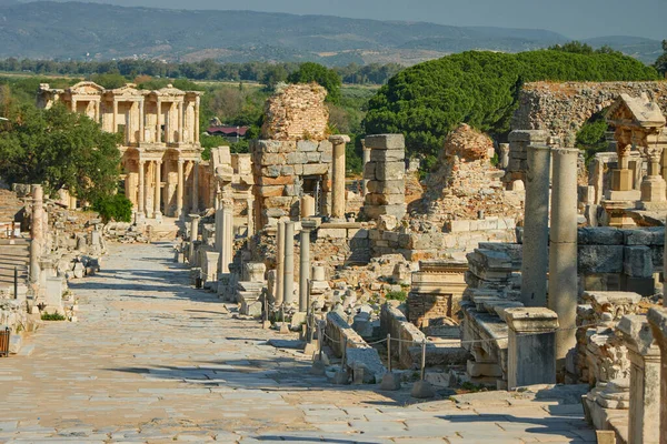 Efézus Vagy Efes Ősi Városa Törökországban Római Város Antik Romjai — Stock Fotó