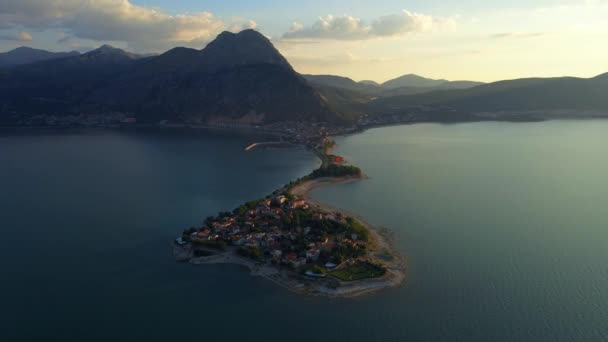 Vue Aérienne Lac Île Village Egirdir Paysage Avec Une Petite — Video