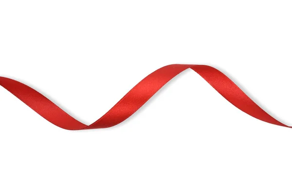 Clipping Path Red Ribbon Isolated White Background Red Ribbon Decoration — Stock Photo, Image