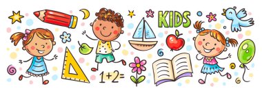 Renkli Çocuklar Eğlendirme, Eğitimsel Oyun Sınırı, Çizgi Film Çizimi