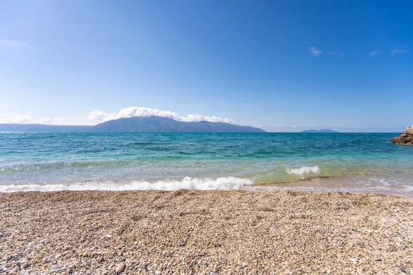 Albania Vlore County Ksamil Céu Limpo Sobre Riviera Albanesa Verão — Fotografia de Stock
