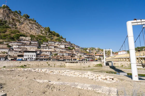 stock image Berat, Albania - september 05 2021 : Houses in old historic city of Berat in Albania, World Heritage Site by UNESCO.