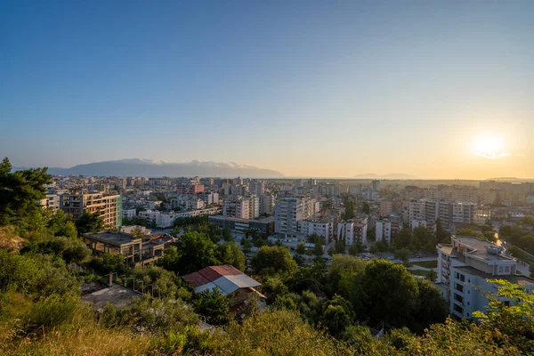 Albanien Vlora Stadsbild Sett Utifrån Kullen Kuzum Baba — Stockfoto