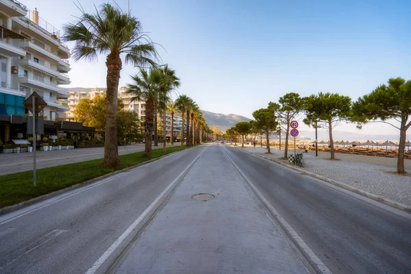 Vlora, Albania Road View. Summer in Albania.