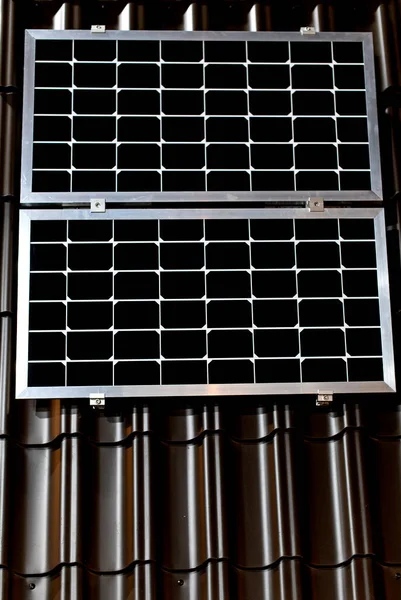 Fecho Painel Solar Preto — Fotografia de Stock