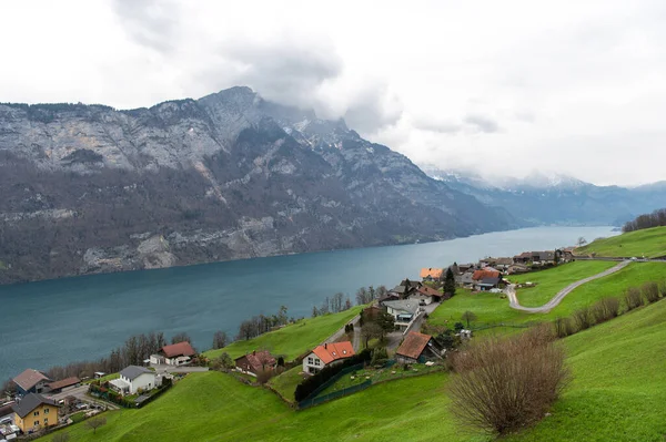 Kanton Gallen Zwitserland April 2023 Uitzicht Walensee — Stockfoto