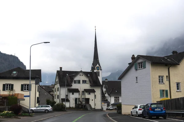Gallen Suiza Abril 2023 Vista Pequeña Iglesia Sobre Fondo Las —  Fotos de Stock