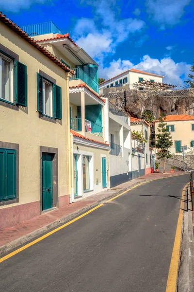 Vista Del Centro Ciudad Camara Lobos Madeira Portugal Soleado Día — Foto de Stock