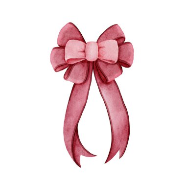 Kırmızı kurdele 1 'in suluboya çizimi.