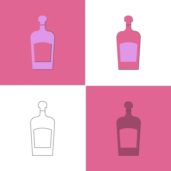 Bottle Liquor Great Design Any Purposes Flat Style Color Form — Stock Vector