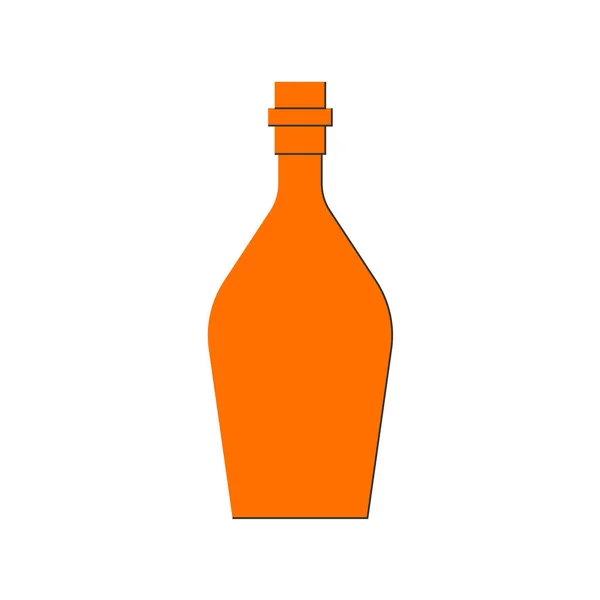 Botol Brendi Desain Besar Untuk Tujuan Apapun Gaya Datar Warna - Stok Vektor