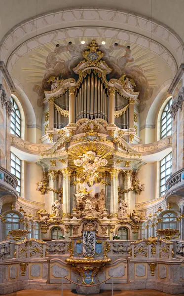 Altar Organ Frauenkirche Church Our Lady Dresden Germany — Stock Photo, Image