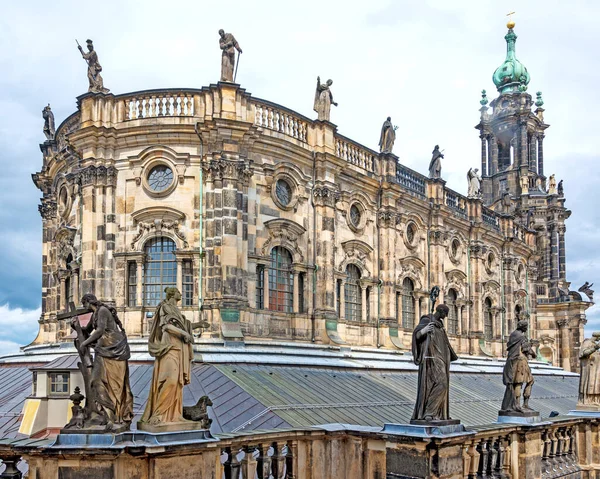View Roof Upper Part Thetrinitatis Cathedral Part Royal Palace Dresden — Stock Photo, Image