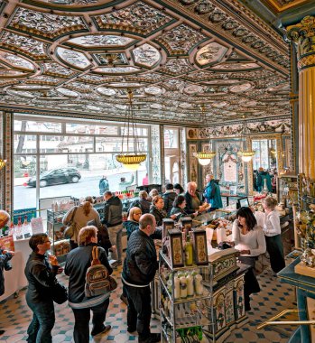  visitors in Pfunds Dairy decorated with handpainted tiles in Dresden, Germany clipart