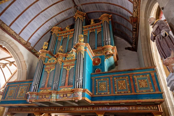 Órgano Histórico Iglesia Parroquial Pueblo Pleyben Bretaña Francia —  Fotos de Stock