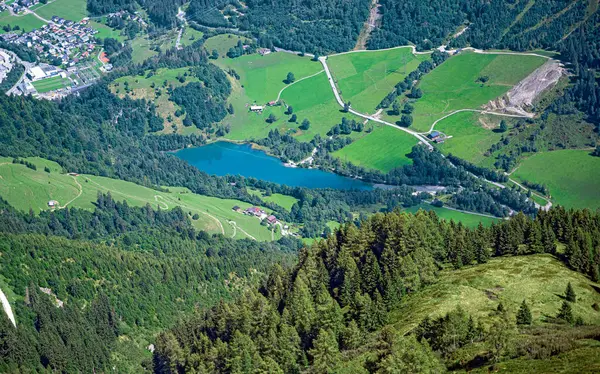 Letecký Pohled Krajinu Nad Tokem Sigmund Thun Tzv Klammovým Jezerem — Stock fotografie