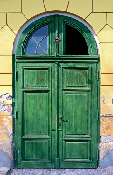 stock image old green door of the historic Villa Mary in the spa town of Bath Voeslau, Austria