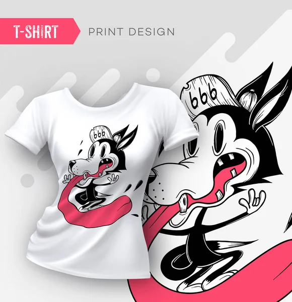 Soyut modern t-shirt baskı tasarımı. Vektör çizim.