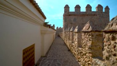 Avila, ortaçağ Avrupa kenti, Castilla y Leon, İspanya.