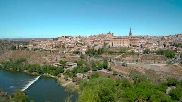 Τολέδο Μεσαιωνική Ευρωπαϊκή Πόλη Από Την Castilla Mancha Ισπανία — Αρχείο Βίντεο