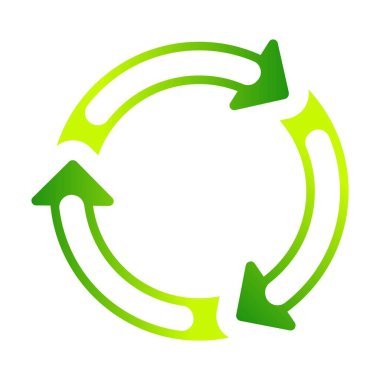 Recycle circle arrow symbol. Green, eco, reuse icon. Vector illustration outline flat design style.