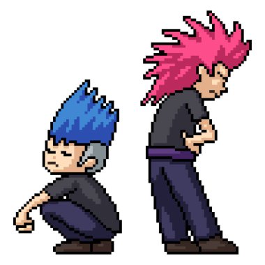 Genç punk eşkiyasının piksel sanatı