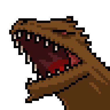 Dinozor canavar kafasının piksel sanatı