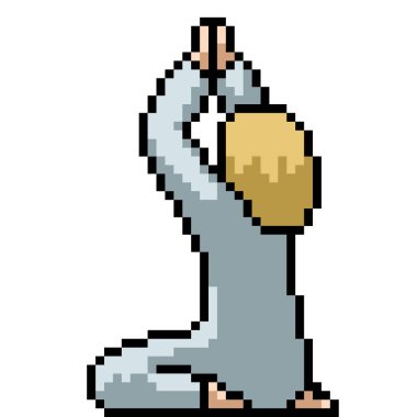 Rahibenin piksel sanatı Lütfen meditasyon yap