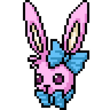Pembe sevimli tavşan piksel sanatı